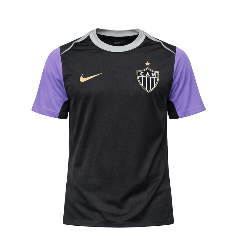 Camiseta Masculina Atlético Mineiro Nike Treino 26 Preto e Roxo