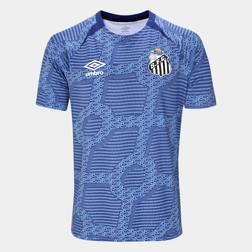Camisa Santos 2024 Aquecimento Umbro Masculina - Azul+Marinho