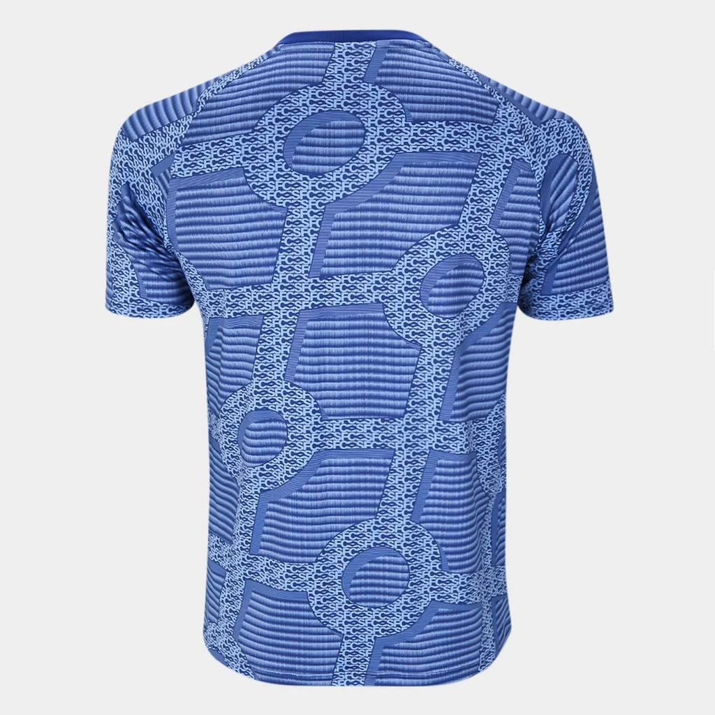 Camisa Santos 2024 Aquecimento Umbro Masculina - Azul+Marinho