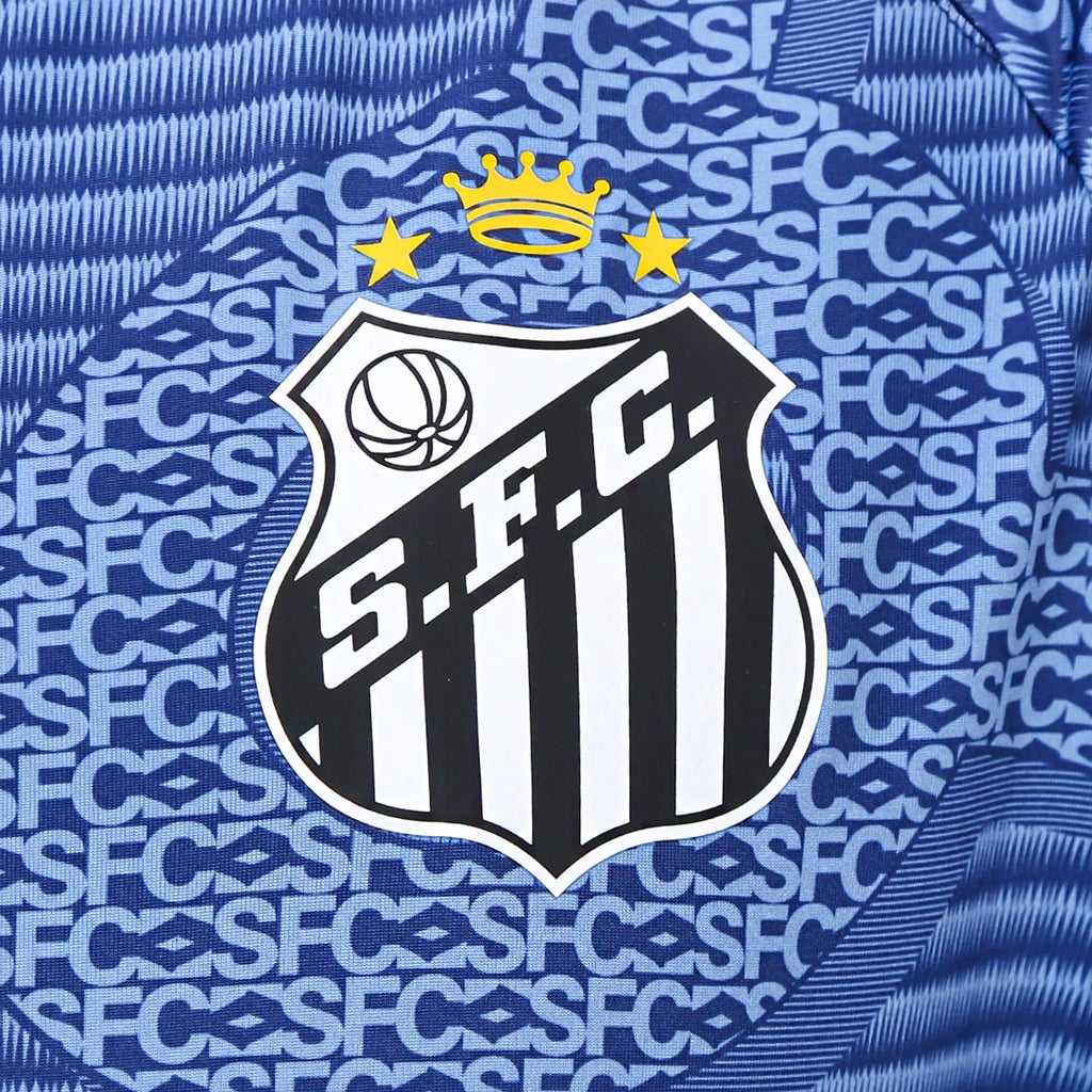 Camisa Santos 2024 Aquecimento Umbro Masculina - Azul+Marinho