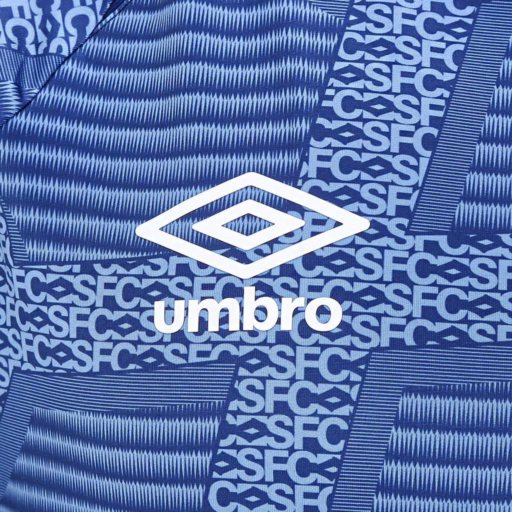 Camisa Santos 2024 Aquecimento Umbro Masculina - Azul+Marinho