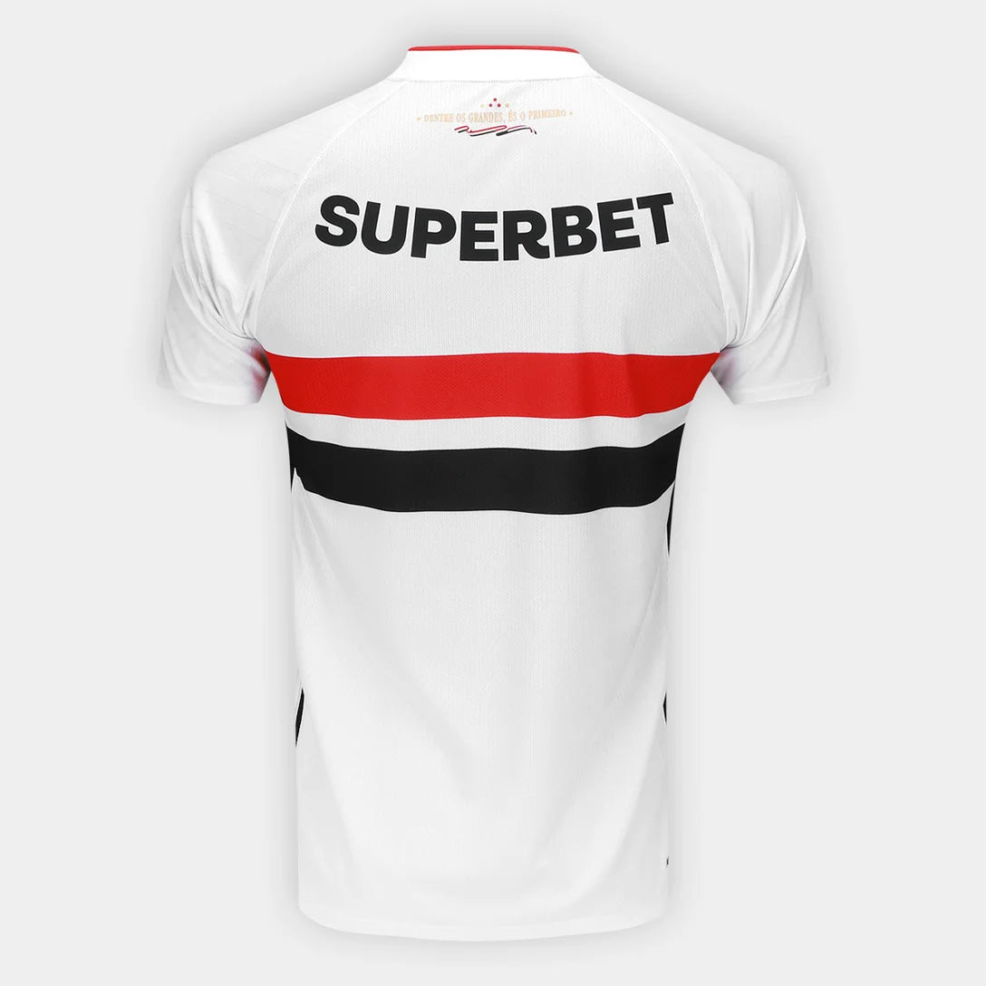 Camisa São Paulo I 26/27 Jogador New Balance Masculina - Branco+Vermelho