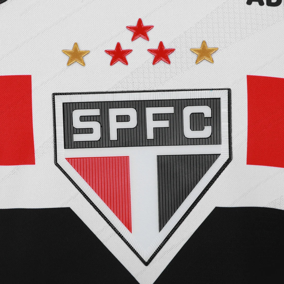 Camisa São Paulo I 26/27 Jogador New Balance Masculina - Branco+Vermelho