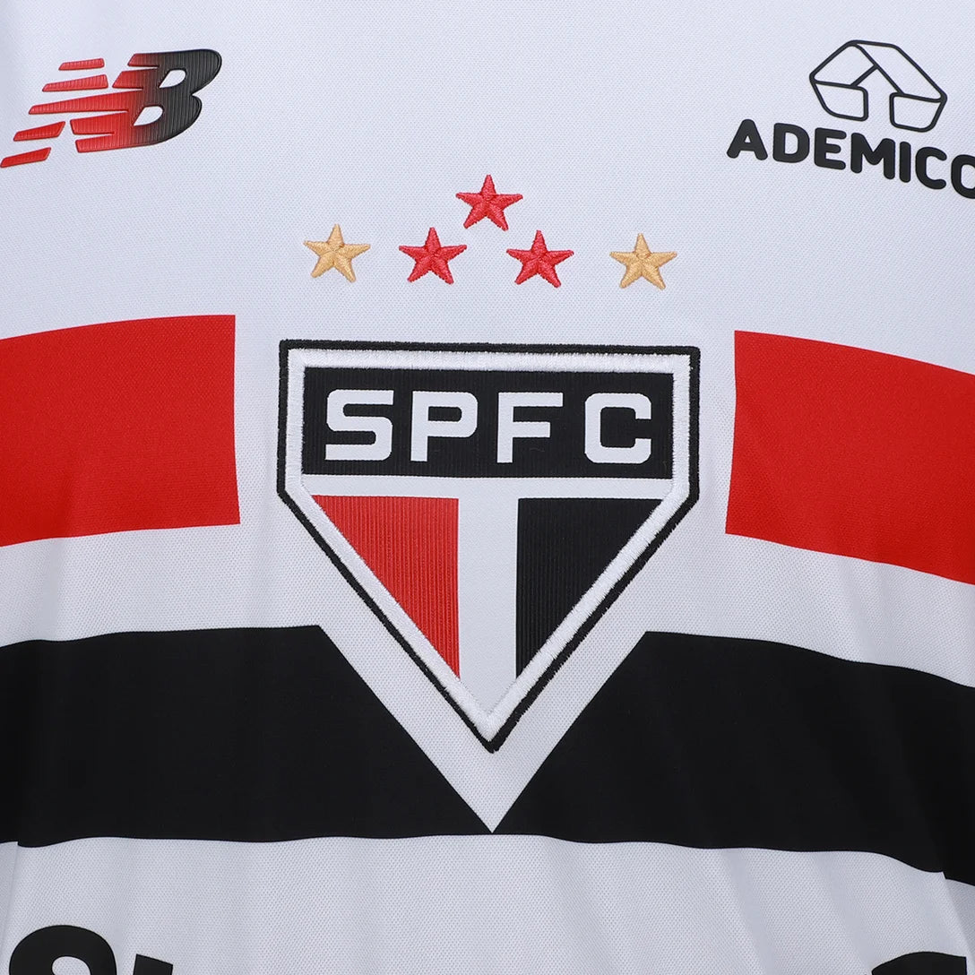 Camisa São Paulo I 26/27 Torcedor New Balance Masculina - Branco+Vermelho