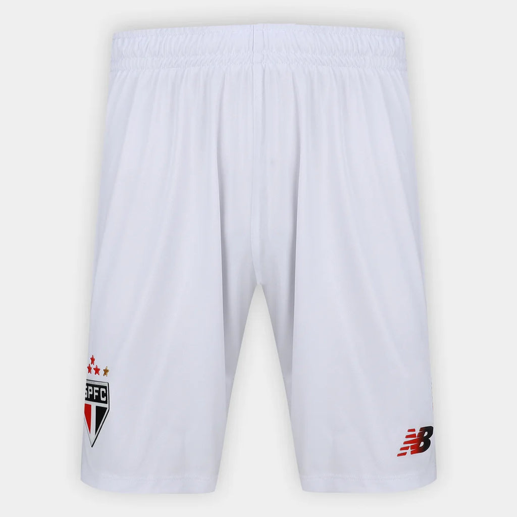 Calção São Paulo I 26/27 New Balance Masculino - Branco+Vermelho