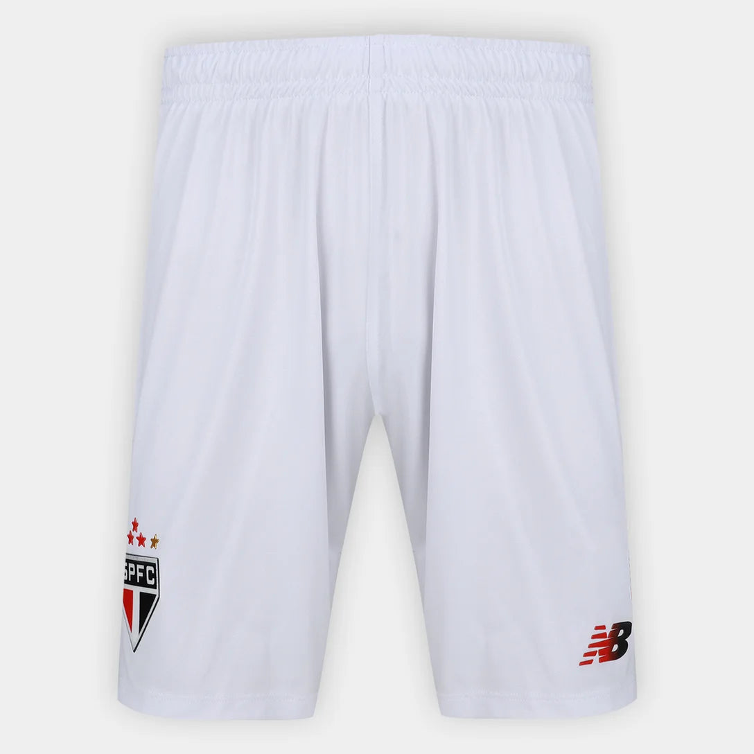Calção São Paulo I 26/27 New Balance Masculino - Branco+Vermelho