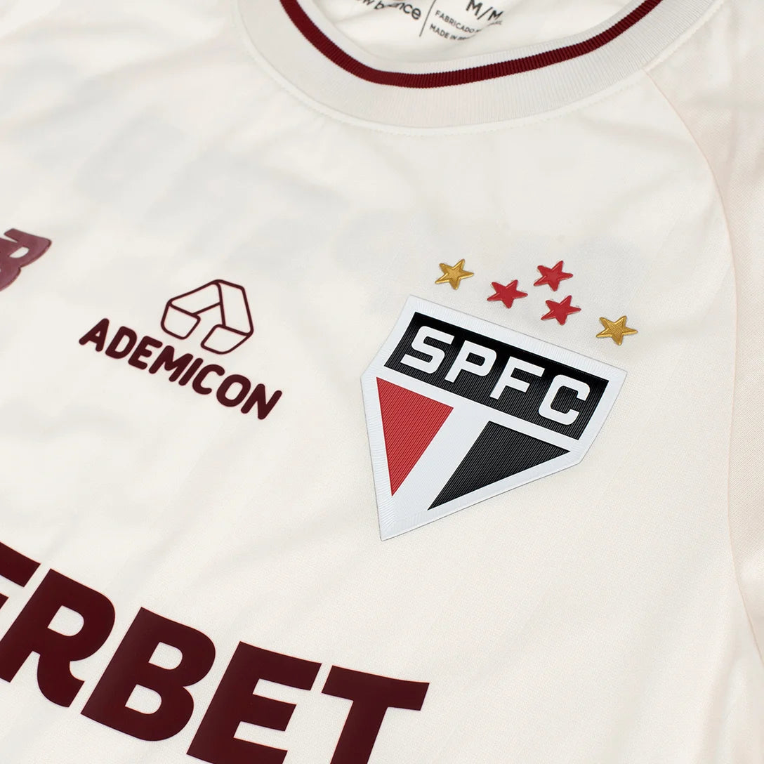 Camisa São Paulo Comemorativa 26/27 Jogador New Balance Masculina - Off White+Vinho