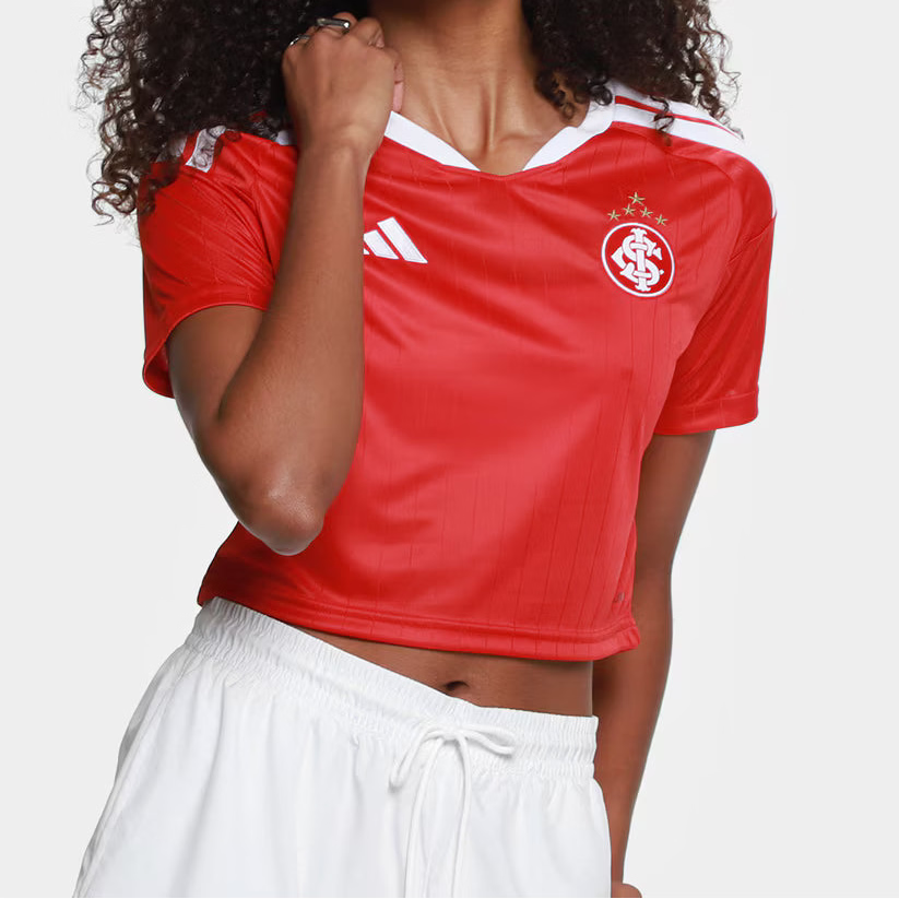 Camisa Cropped Internacional I 26/27 Adidas Feminina - Vermelho