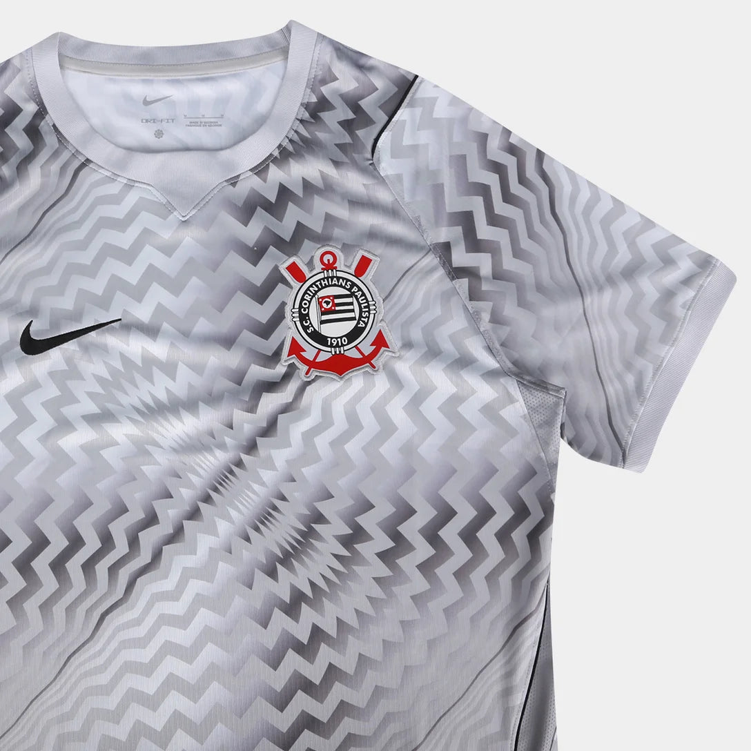 Camisa Corinthians Goleiro 26/27 Torcedor Nike Masculina - Cinza+Preto