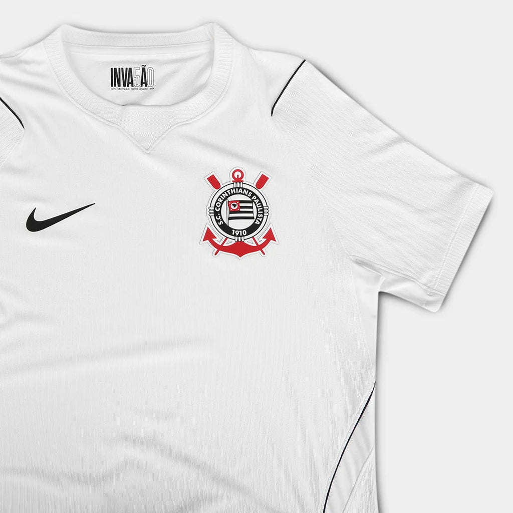 Camisa Corinthians I 26/27 Jogador Nike Masculina - Branco+Preto