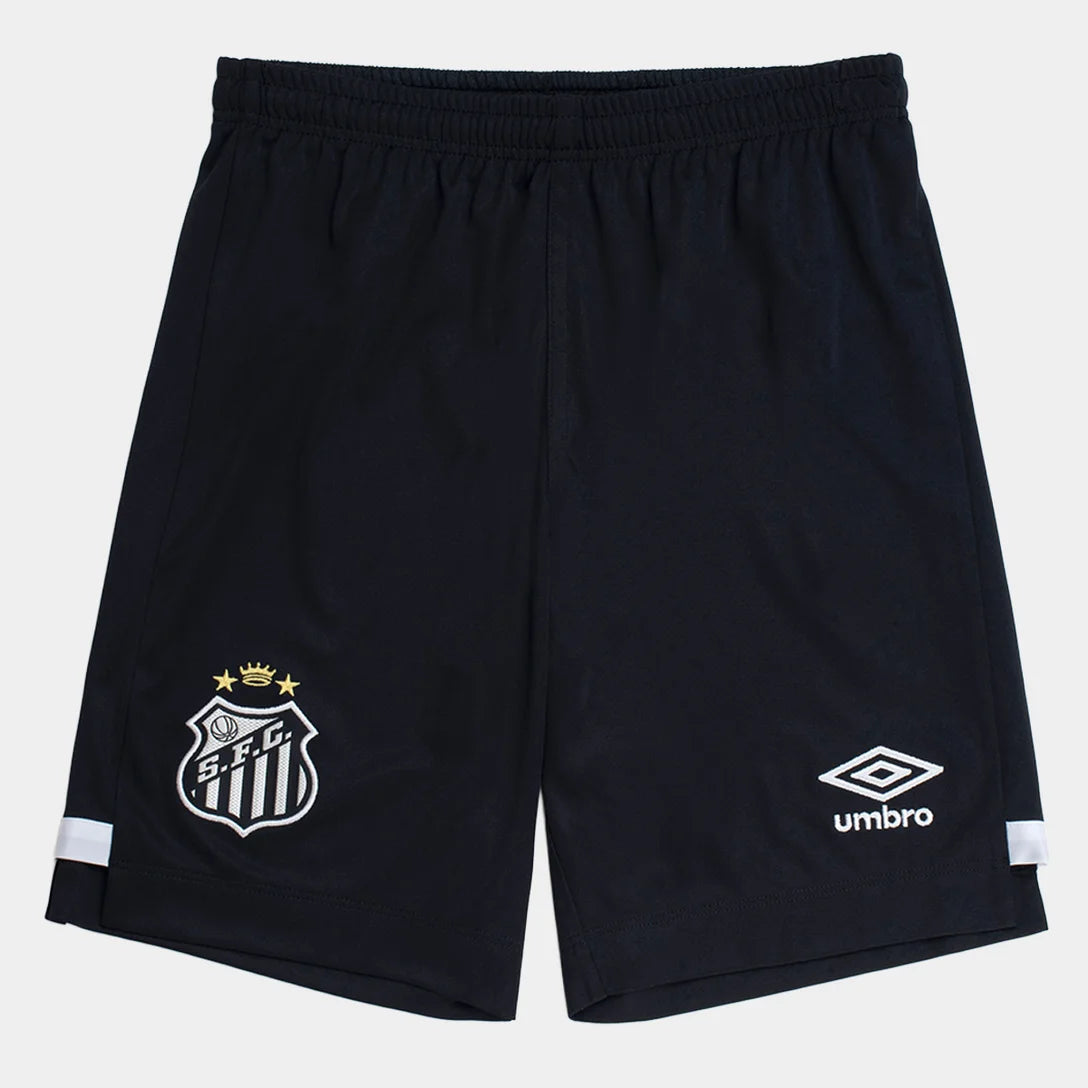 Calção Santos II 26/27 Umbro Masculino - Preto+Branco