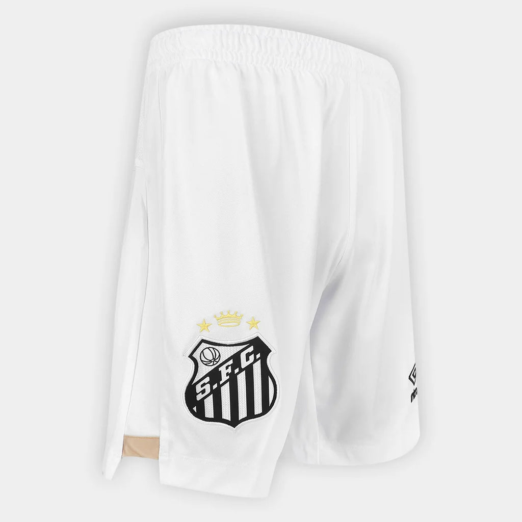 Calção Santos I 26/27 Umbro Masculino - Branco+Bronze