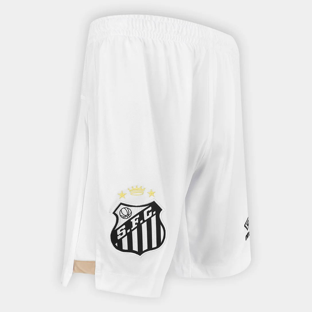 Calção Santos I 26/27 Umbro Masculino - Branco+Bronze
