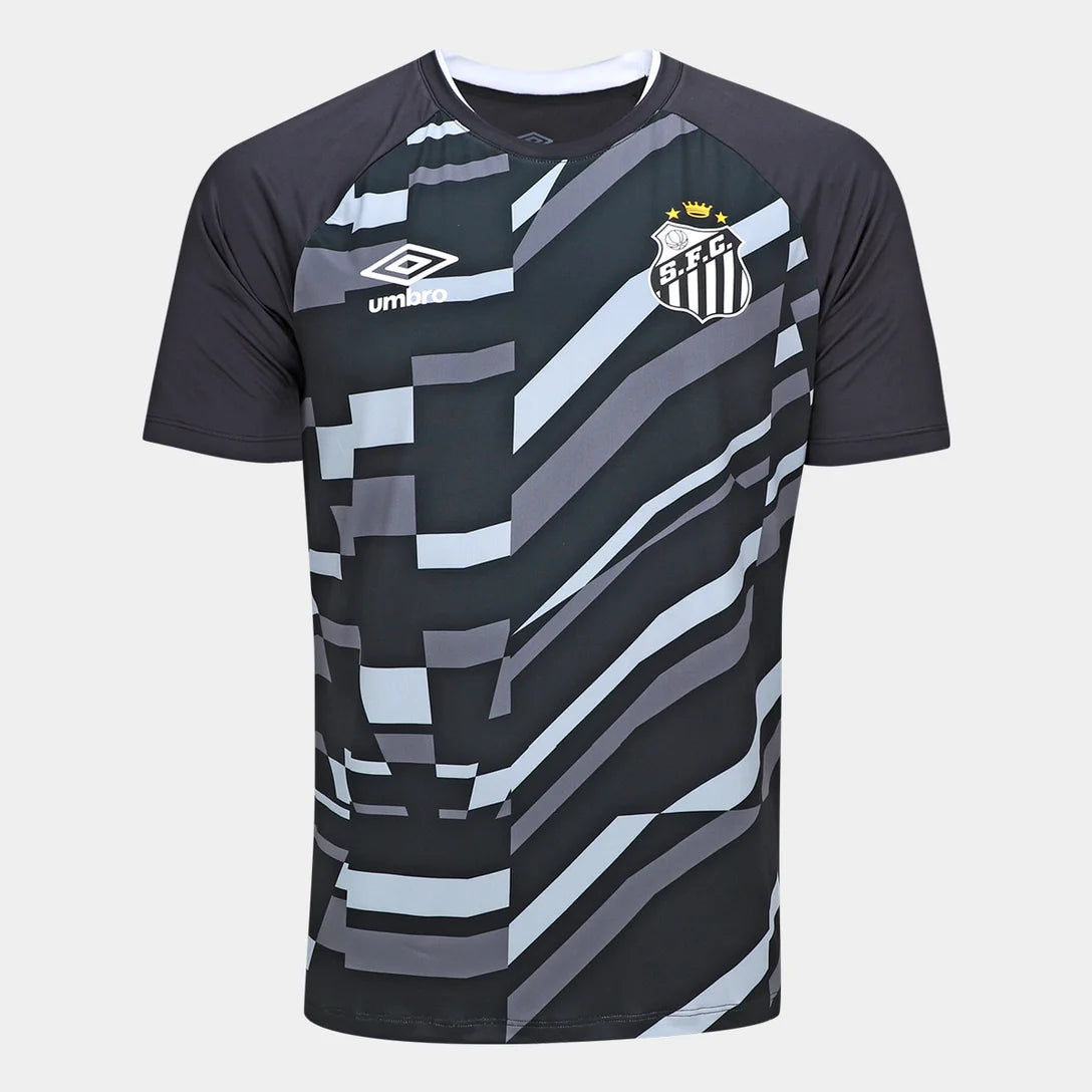 Camisa Santos 26/27 Aquecimento Umbro Masculina - Preto+Branco