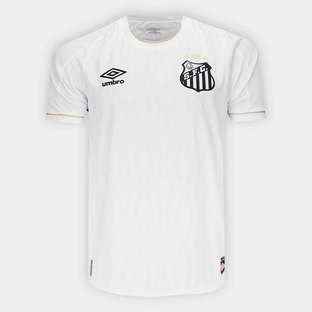 Camisa Santos I 26/27 Torcedor Umbro Masculina - Branco+Bronze