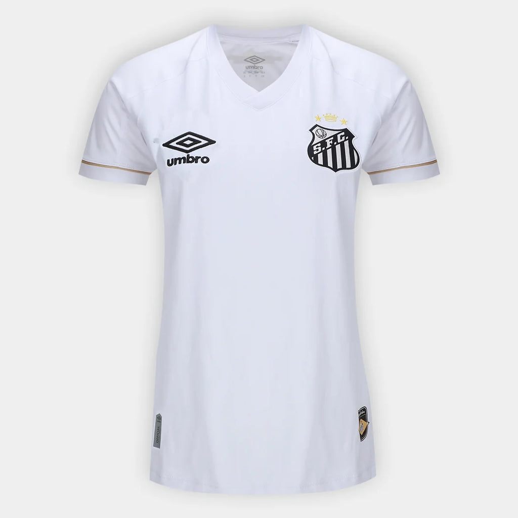 Camisa Santos I 26/27 Torcedor Umbro Feminina - Branco+Bronze