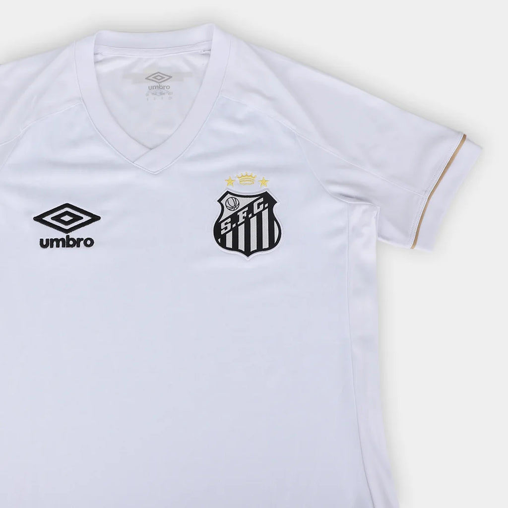 Camisa Santos I 26/27 Torcedor Umbro Feminina - Branco+Bronze