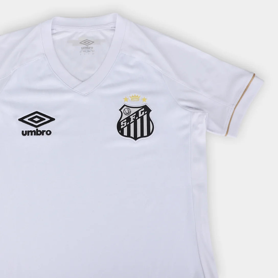 Camisa Santos I 26/27 Torcedor Umbro Feminina - Branco+Bronze