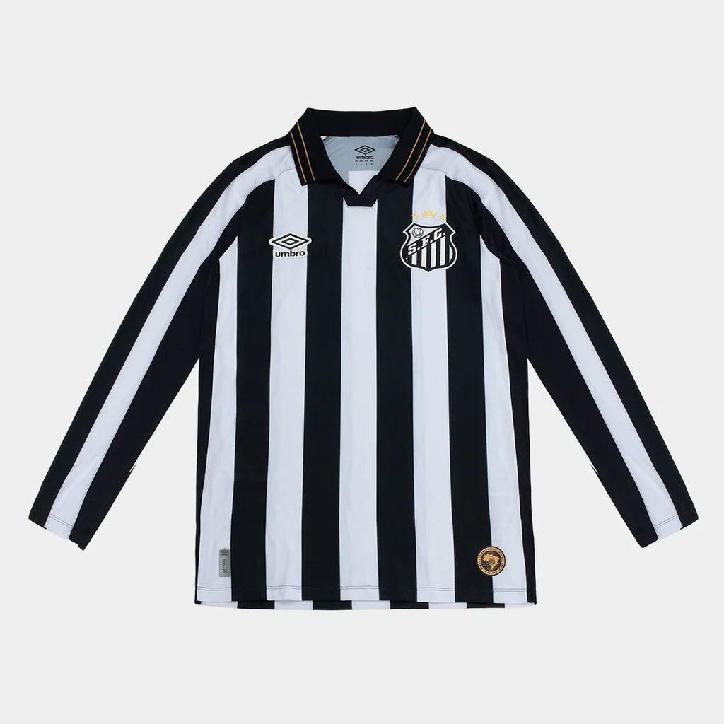 Camisa Manga Longa Santos II 26/27 Torcedor Umbro Masculina - Preto+Branco