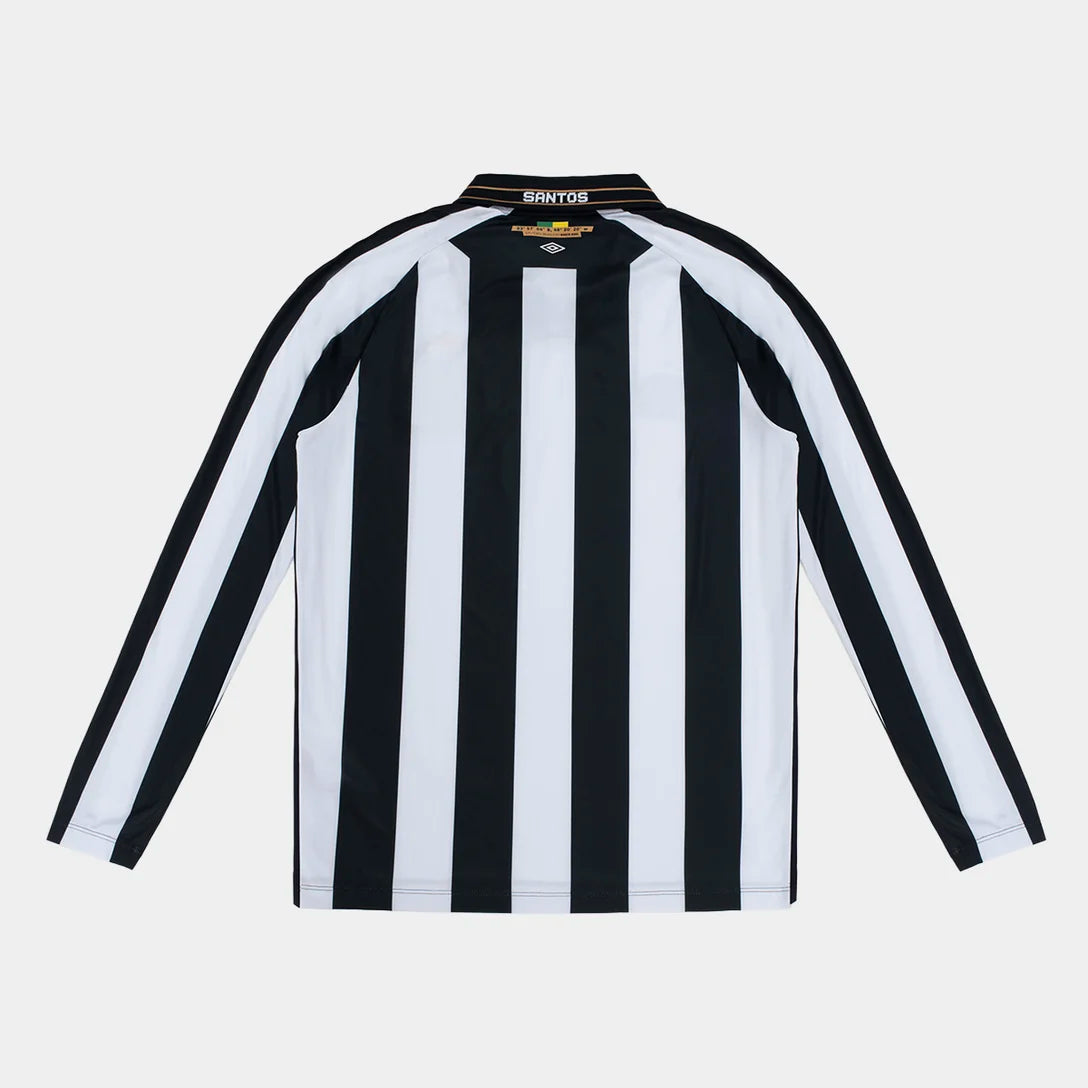 Camisa Manga Longa Santos II 26/27 Torcedor Umbro Masculina - Preto+Branco