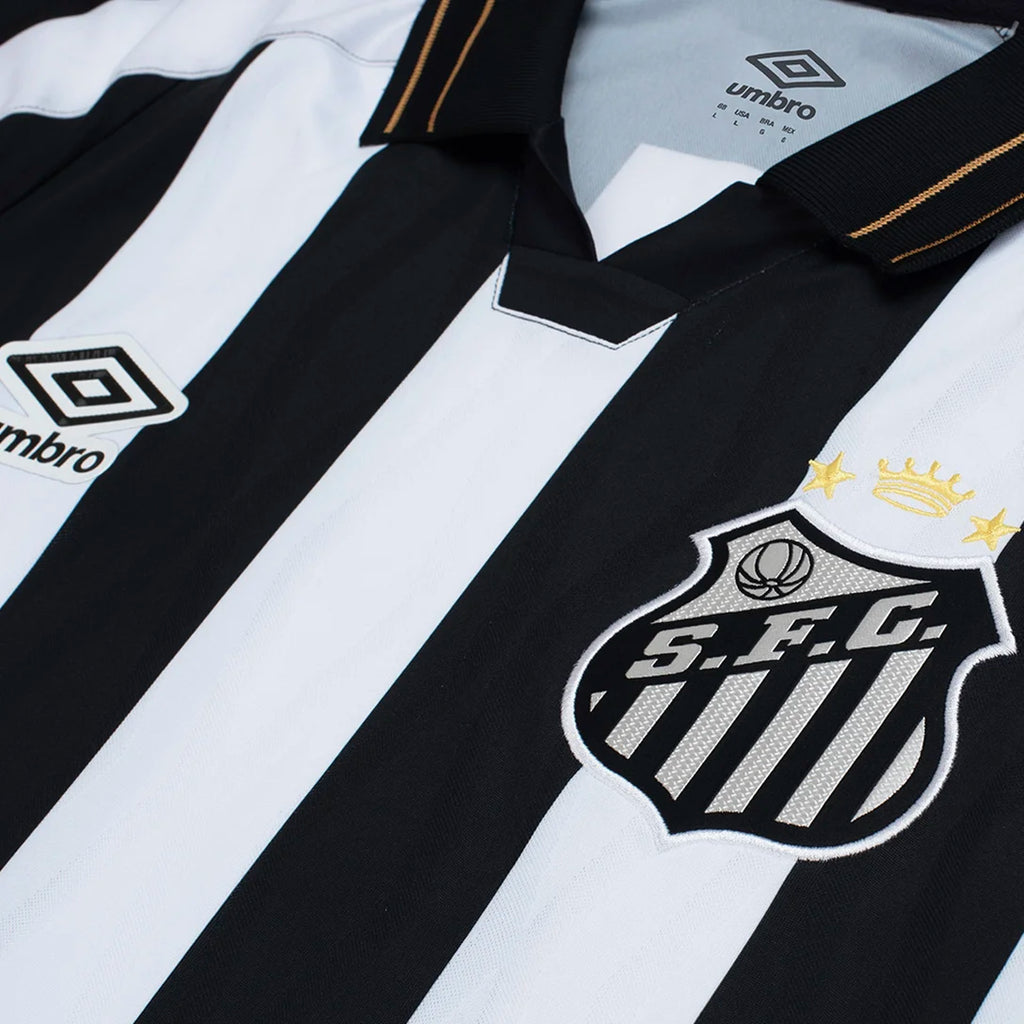 Camisa Manga Longa Santos II 26/27 Torcedor Umbro Masculina - Preto+Branco
