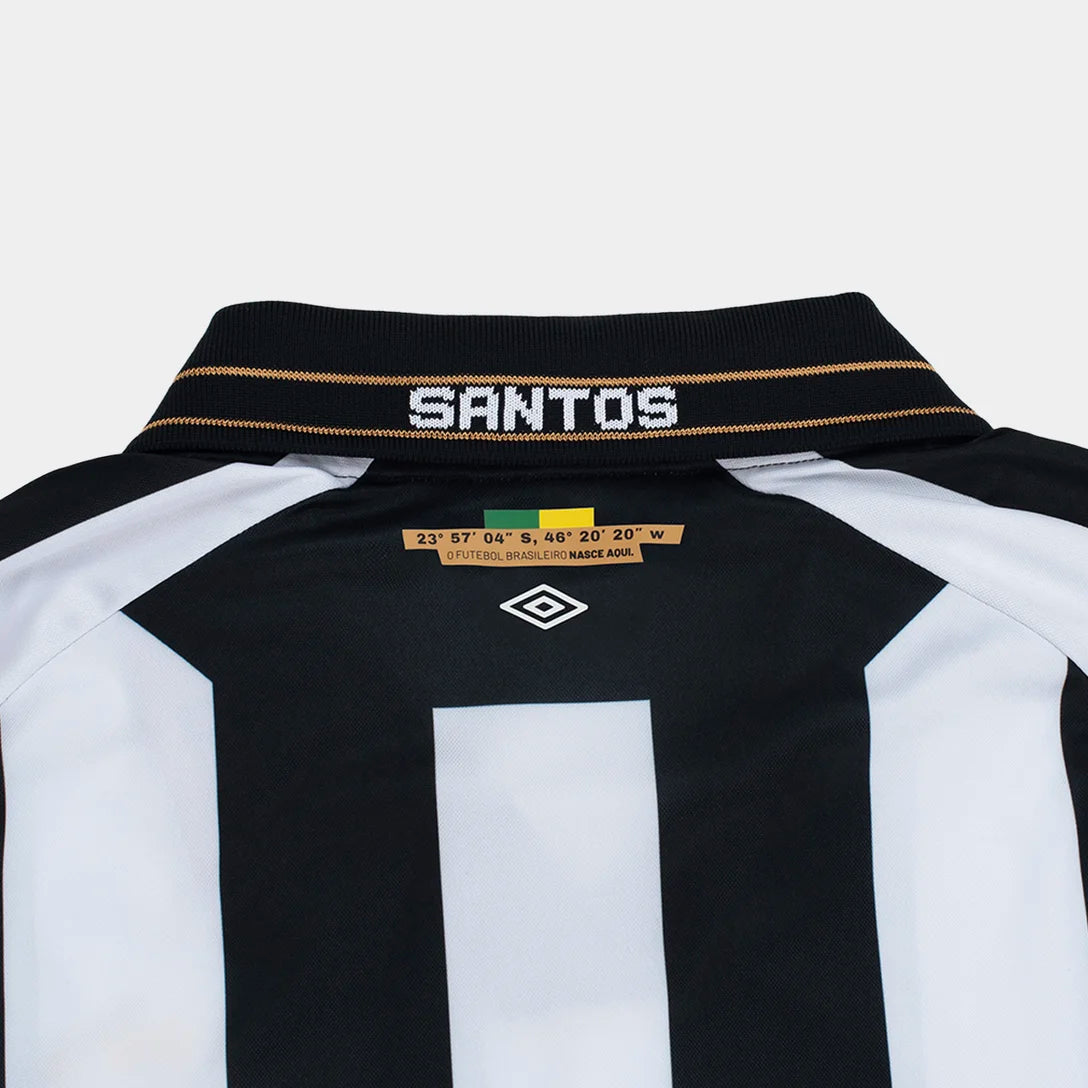 Camisa Manga Longa Santos II 26/27 Torcedor Umbro Masculina - Preto+Branco
