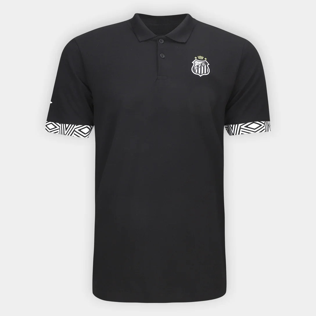 Camisa Polo Santos 26/27 Viagem Umbro Masculina - Preto