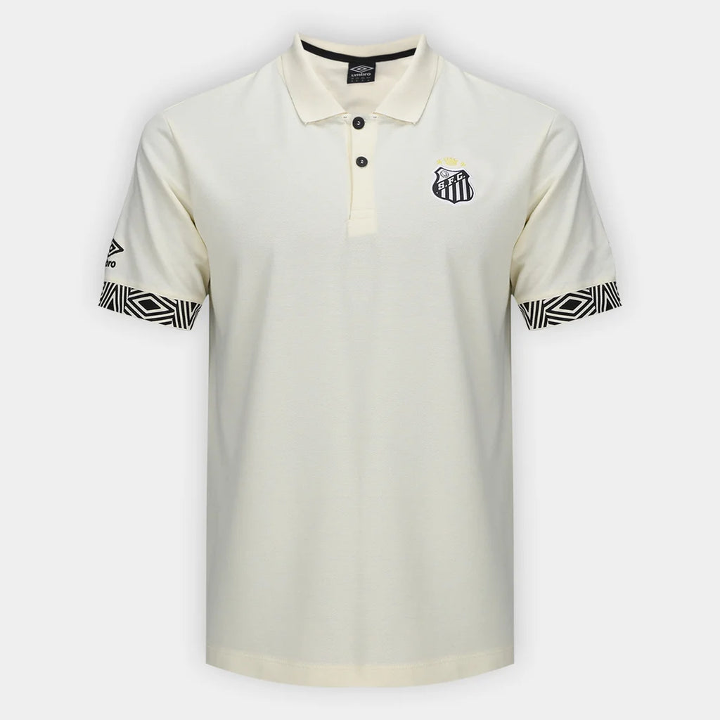 Camisa Polo Santos 26/27 Viagem Umbro Masculina - Off White
