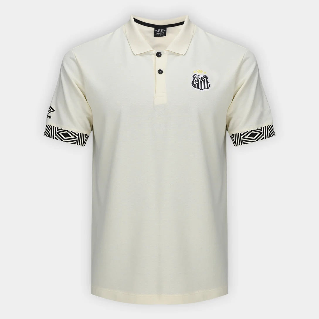 Camisa Polo Santos 26/27 Viagem Umbro Masculina - Off White
