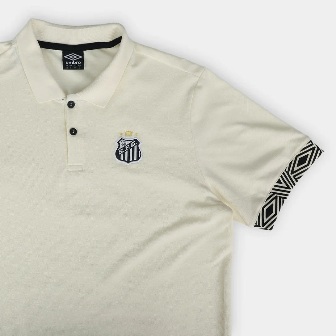 Camisa Polo Santos 26/27 Viagem Umbro Masculina - Off White