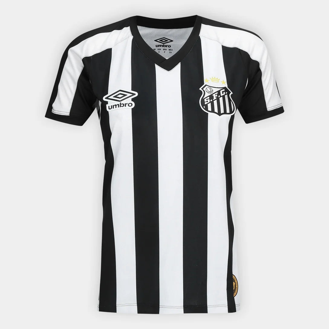 Camisa Santos II 26/27 Torcedor Umbro Feminina - Preto+Branco