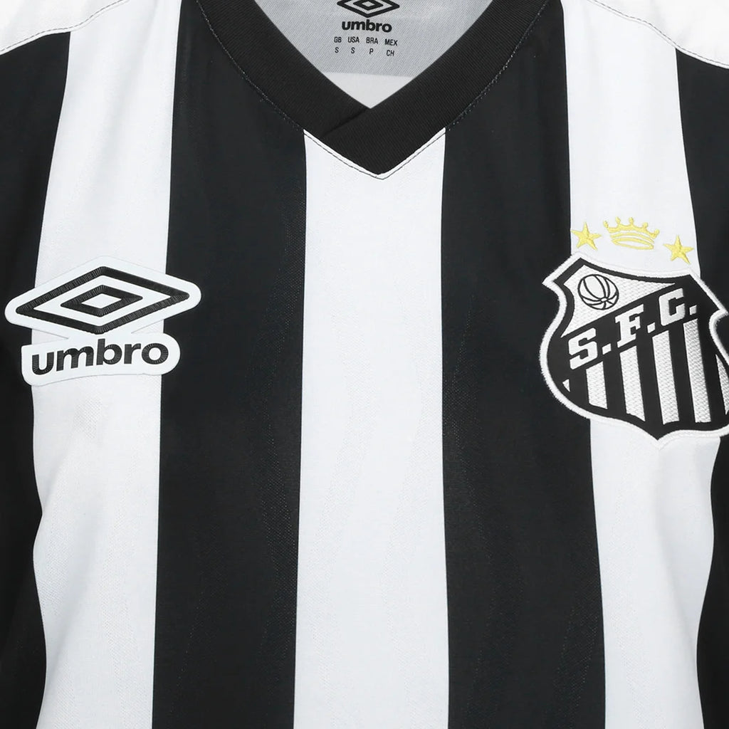 Camisa Santos II 26/27 Torcedor Umbro Feminina - Preto+Branco