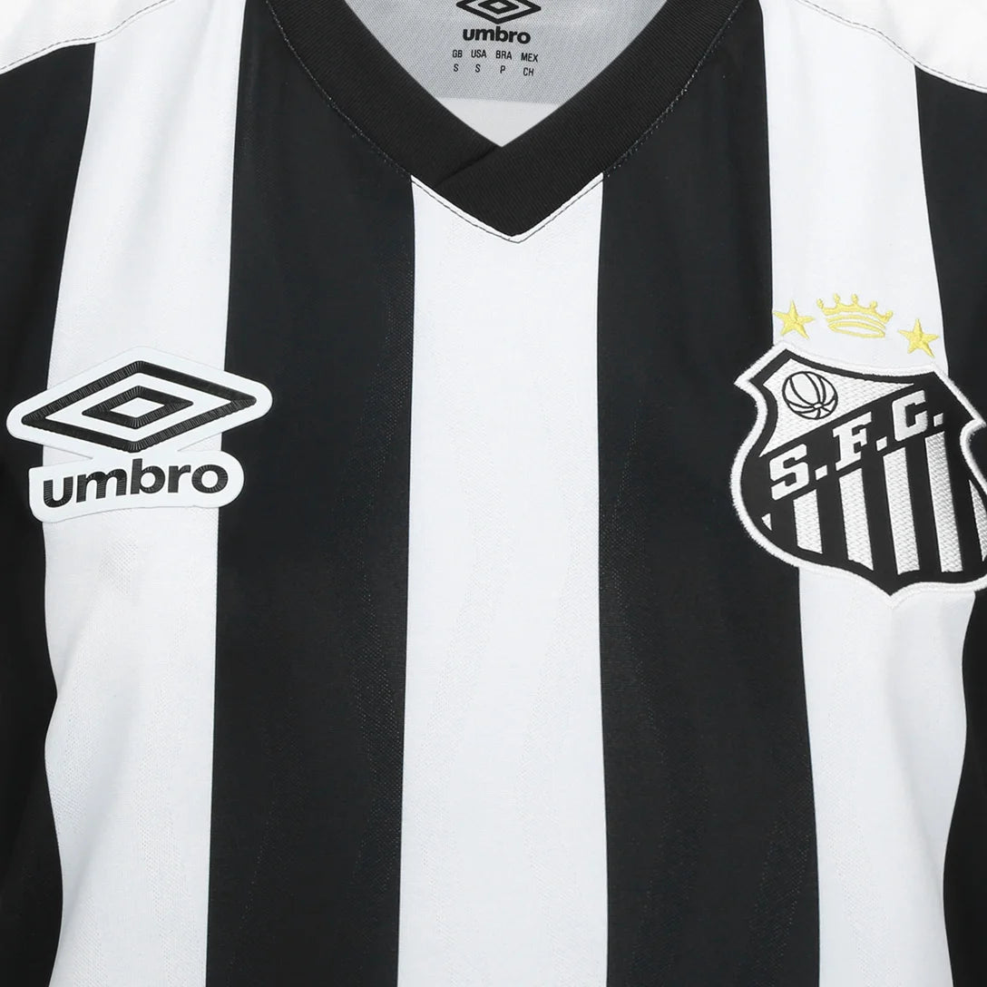 Camisa Santos II 26/27 Torcedor Umbro Feminina - Preto+Branco