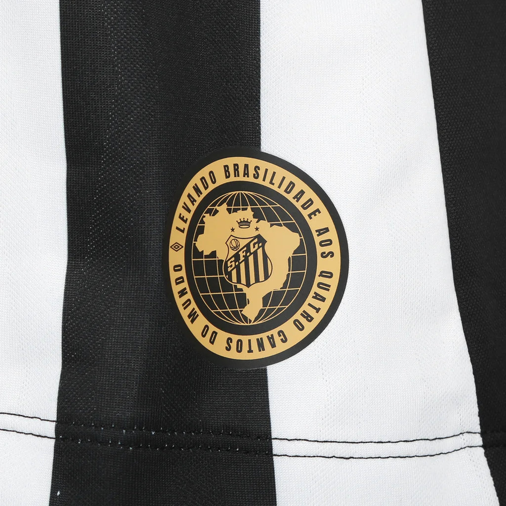 Camisa Santos II 26/27 Torcedor Umbro Feminina - Preto+Branco