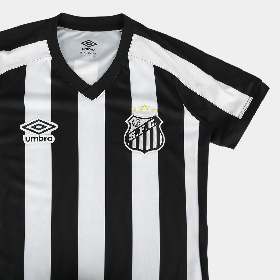 Camisa Santos II 26/27 Torcedor Umbro Feminina - Preto+Branco