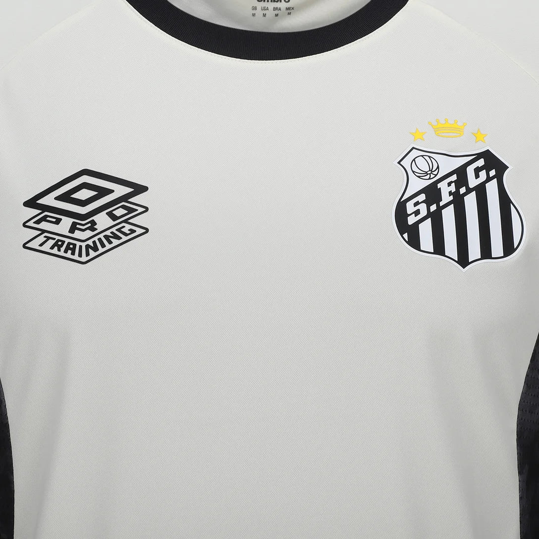 Camisa Santos Treino 26/27 Umbro Masculina - Off White+Preto