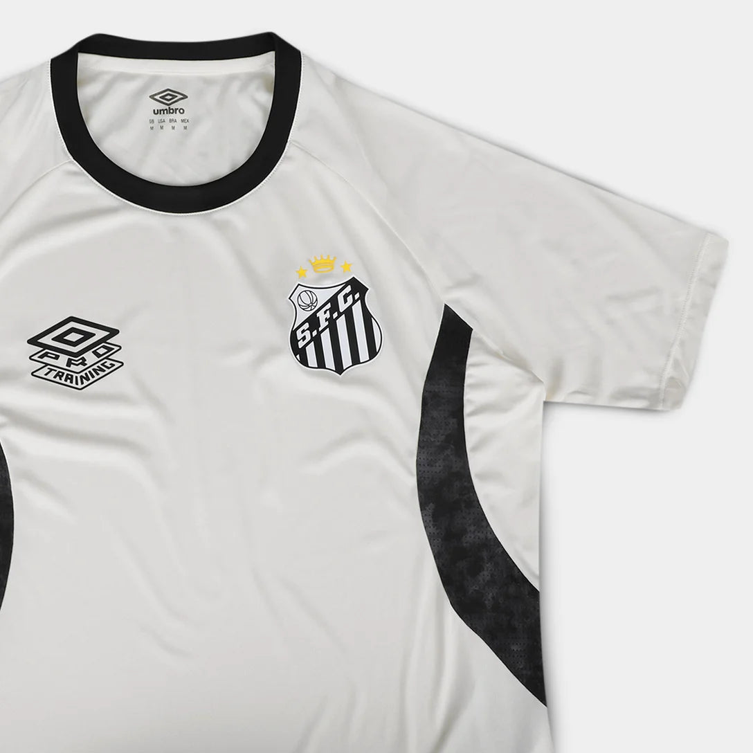 Camisa Santos Treino 26/27 Umbro Masculina - Off White+Preto