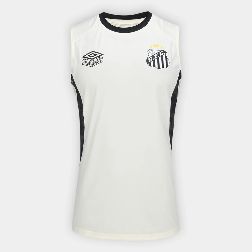 Regata Santos 26/27 Treino Umbro Masculina - Off White+Preto
