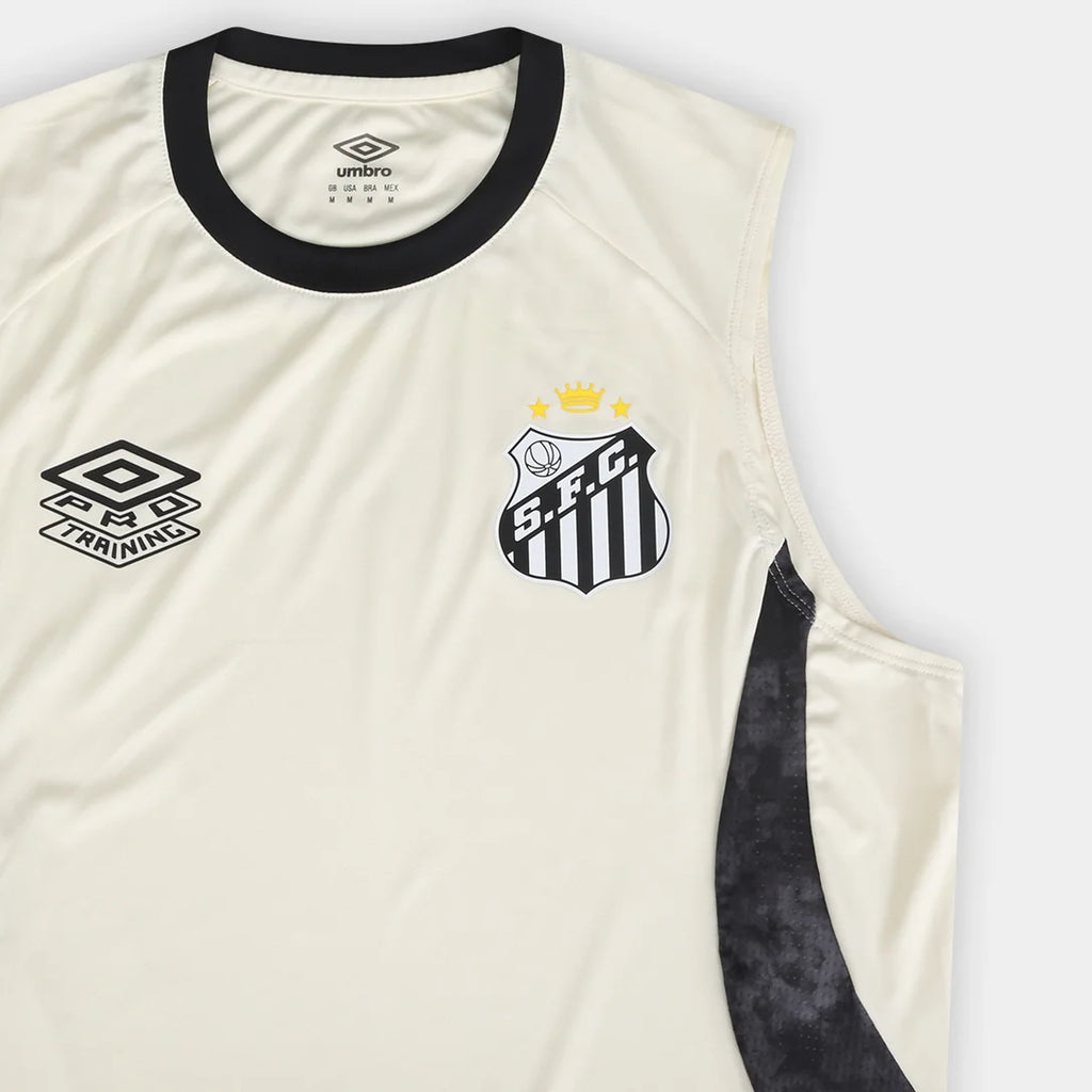 Regata Santos 26/27 Treino Umbro Masculina - Off White+Preto