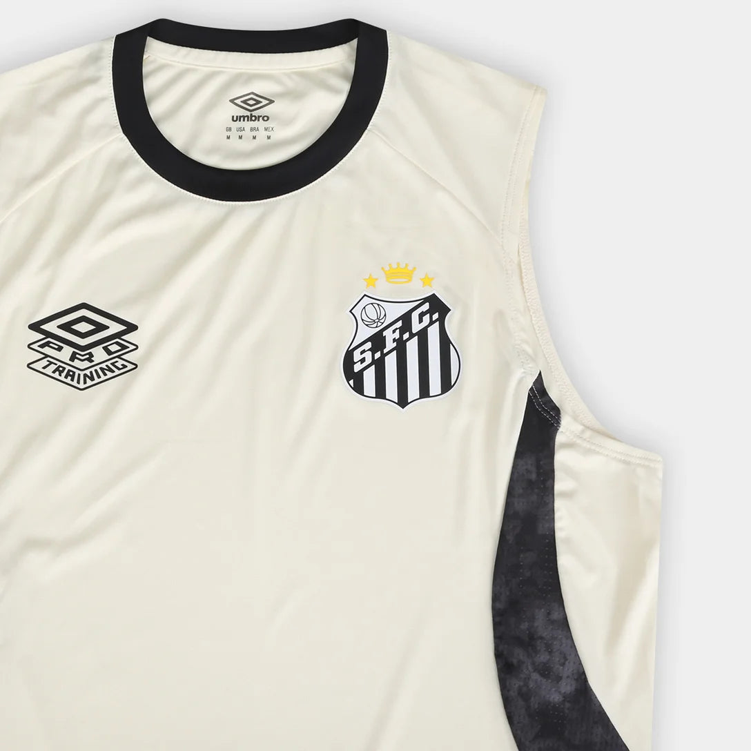 Regata Santos 26/27 Treino Umbro Masculina - Off White+Preto