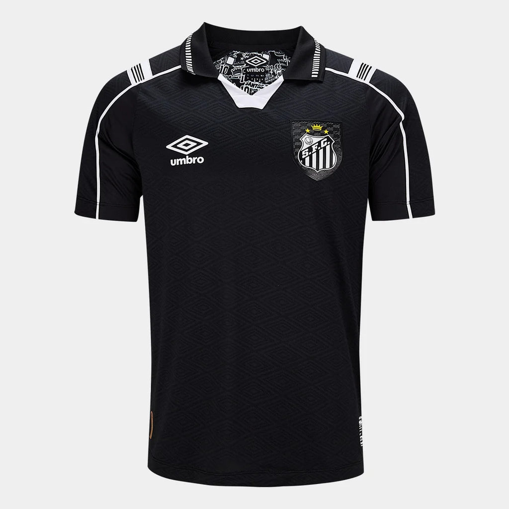 Camisa Santos III 26/27 Jogador Umbro Masculina - Preto+Branco