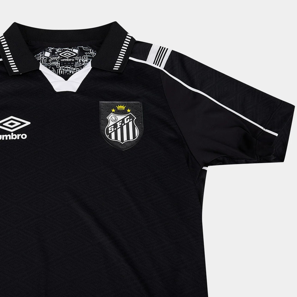 Camisa Santos III 26/27 Jogador Umbro Masculina - Preto+Branco