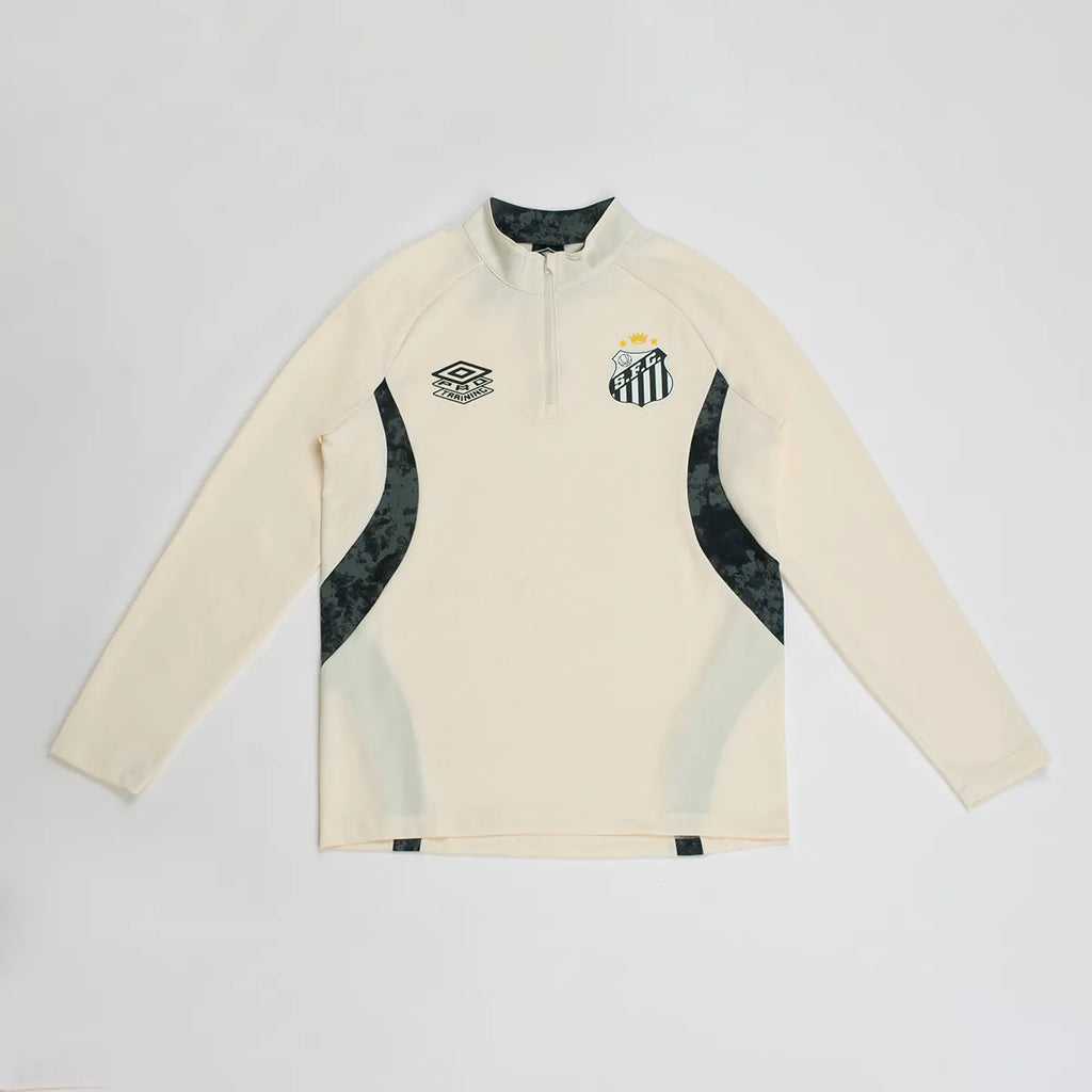 Blusa Santos 26/27 Treino Umbro Masculino - Off White+Preto
