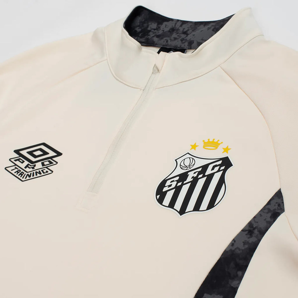 Blusa Santos 26/27 Treino Umbro Masculino - Off White+Preto